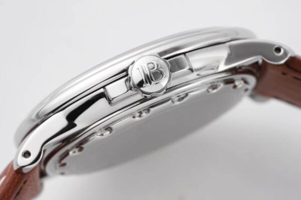 Hundred Hours Black Dial in Steel on Brown Leather Strap - Image 9