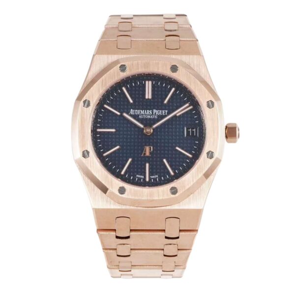 Royal Oak 15202 39mm Blue Dial in Rose Gold