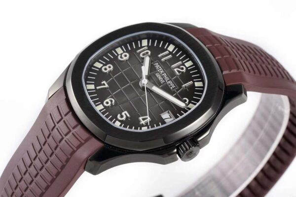 Aquanaut 5167A ‘Black Venom Limited Edition’ Black Dial on Brown Rubber Strap - Image 9