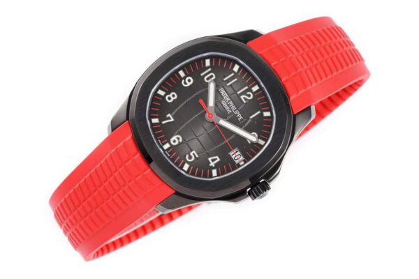 Aquanaut 5167A ‘Black Venom Limited Edition’ Black Dial on Red Rubber Strap - Image 2