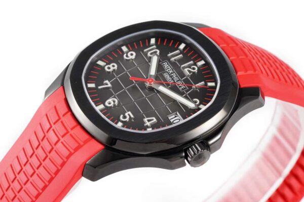 Aquanaut 5167A ‘Black Venom Limited Edition’ Black Dial on Red Rubber Strap - Image 3