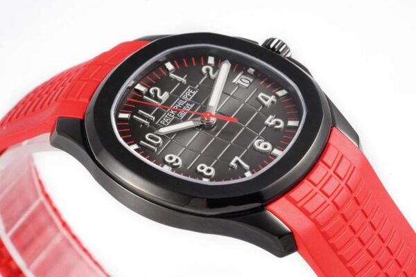 Aquanaut 5167A ‘Black Venom Limited Edition’ Black Dial on Red Rubber Strap - Image 6