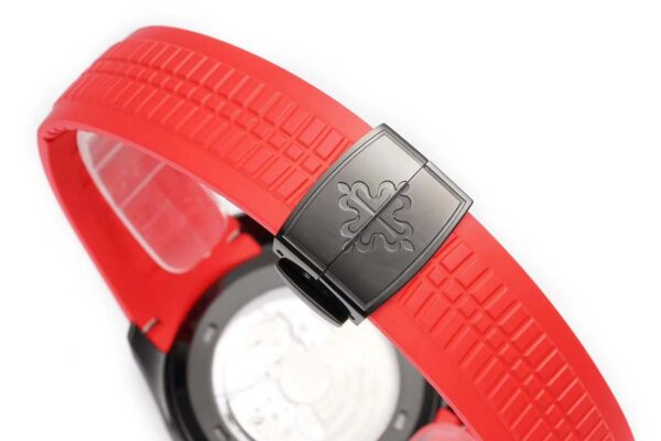 Aquanaut 5167A ‘Black Venom Limited Edition’ Black Dial on Red Rubber Strap - Image 7