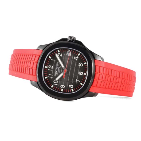 Aquanaut 5167A ‘Black Venom Limited Edition’ Black Dial on Red Rubber Strap - Image 4