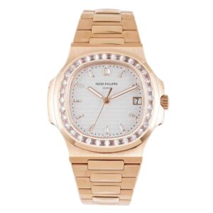 Nautilus Jumbo 5711/1R White Dial with Diamond Bezel
