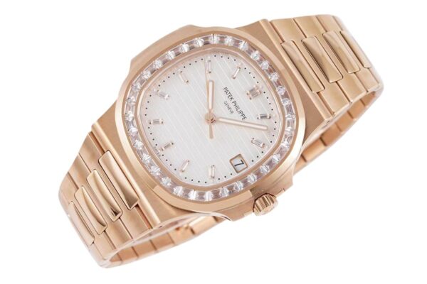 Nautilus Jumbo 5711/1R White Dial with Diamond Bezel - Image 2