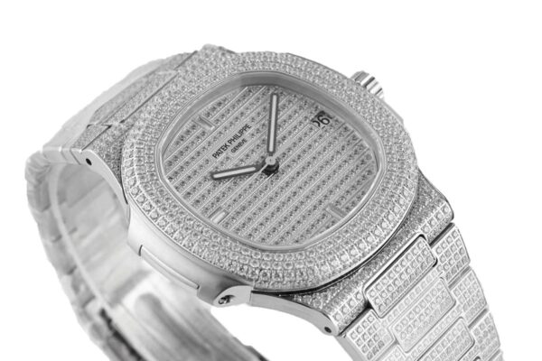 Nautilus Jumbo 5711 Diamond Dial in White Gold with Paved Diamonds - Image 7