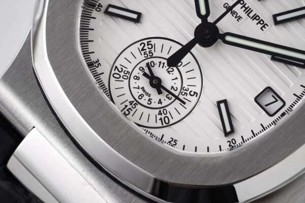 Nautilus 5980/1A-019 White Dial in Steel on Leather Strap - Image 4