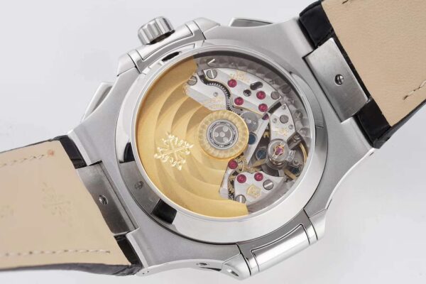 Nautilus 5980/1A-019 White Dial in Steel on Leather Strap - Image 5