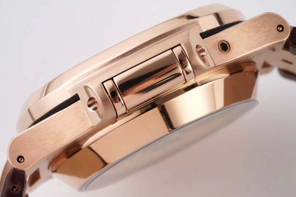 Nautilus Chronograph 5980/R-001 in Rose Gold on Brown Leather Strap - Image 7