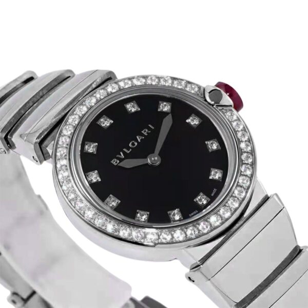 Lvcea Black Dial in Steel with Diamond Bezel - Image 2