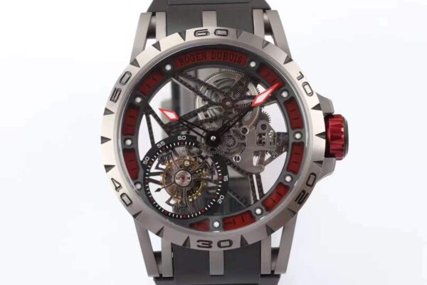Excalibur Spider Skeleton Flying Tourbillon with Black Rubber Strap - Image 4