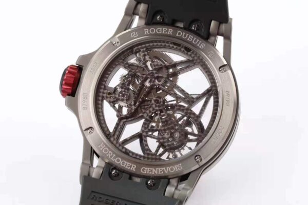 Excalibur Spider Skeleton Flying Tourbillon with Black Rubber Strap - Image 3