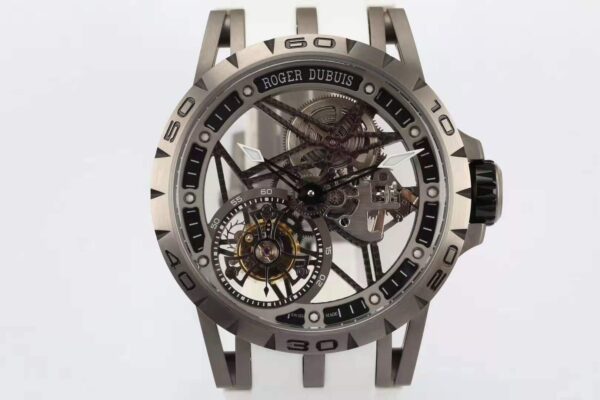 Excalibur Spider Skeleton Flying Tourbillon with White Rubber Strap - Image 4