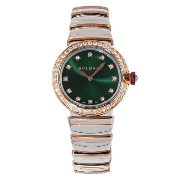 Lvcea Emerald Green Dial in Rose Gold/Steel with Diamond Bezel