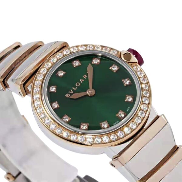 Lvcea Emerald Green Dial in Rose Gold/Steel with Diamond Bezel - Image 2