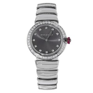 Lvcea Grey Dial in Steel with Diamond Bezel