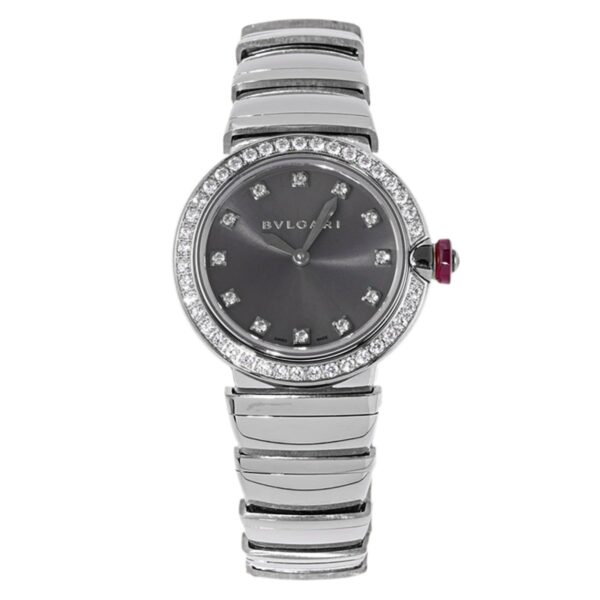 Lvcea Grey Dial in Steel with Diamond Bezel