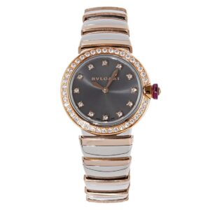 Lvcea Grey Dial in Rose Gold/Steel with Diamond Bezel