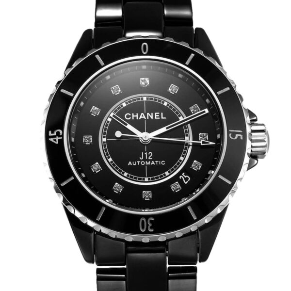 J12 Black Ceramic and Steel with Diamond Markers Ref: H5697
