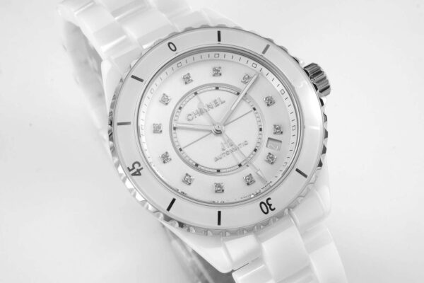J12 White Ceramic and Steel with Diamond Markers Ref: H5705 - Image 3