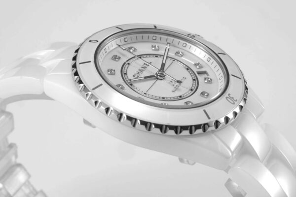 J12 White Ceramic and Steel with Diamond Markers Ref: H5705 - Image 9