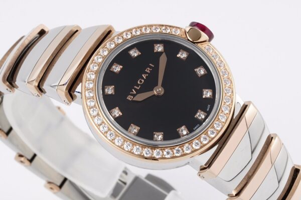 Lvcea Black Dial in Rose Gold/Steel with Diamond Bezel - Image 2