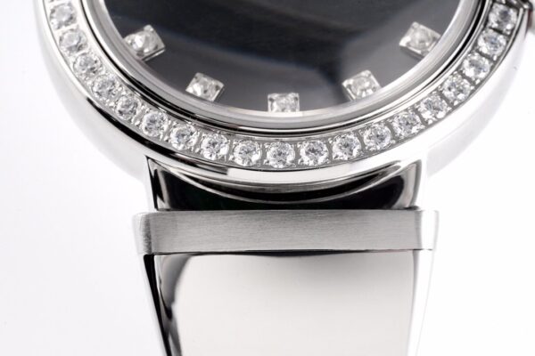 Lvcea Black Dial in Steel with Diamond Bezel - Image 5