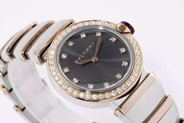 Lvcea Grey Dial in Rose Gold/Steel with Diamond Bezel - Image 5