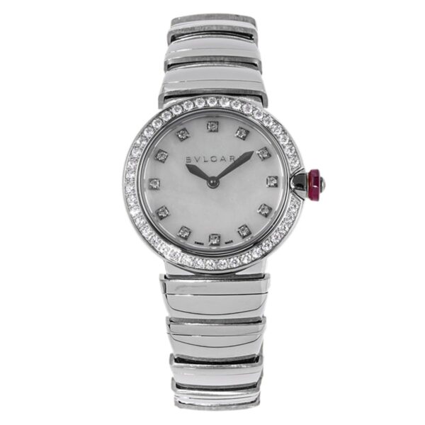 Lvcea MOP Dial in Steel with Diamond Bezel