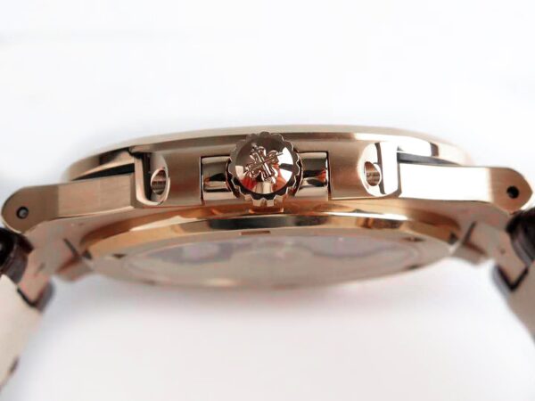 Nautilus Jumbo 5711 Brown Dial in Rose Gold with Brown Leather Strap - Image 10