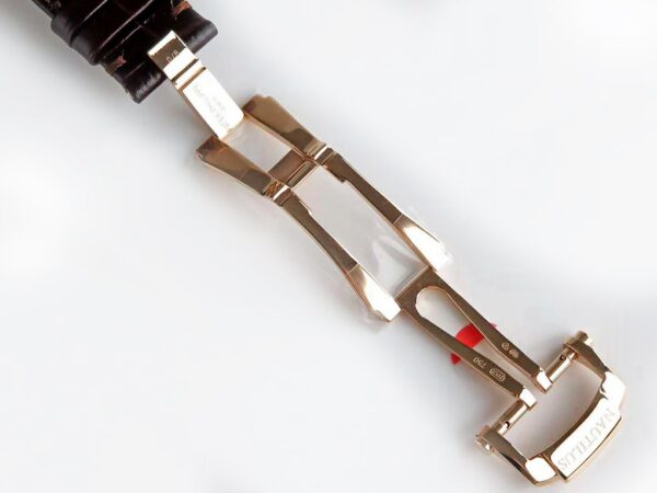 Nautilus Jumbo 5711 White Dial in Rose Gold with Brown Leather Strap - Image 8