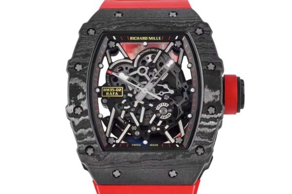 RM 035-02 Rafael Nadal NTPT Carbon on Red Rubber Strap - Image 3