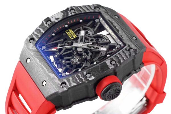 RM 035-02 Rafael Nadal NTPT Carbon on Red Rubber Strap - Image 6