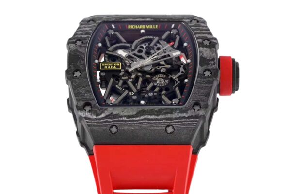 RM 035-02 Rafael Nadal NTPT Carbon on Red Rubber Strap - Image 9