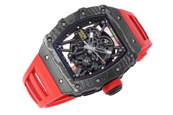 RM 035-02 Rafael Nadal NTPT Carbon on Red Rubber Strap - Image 2