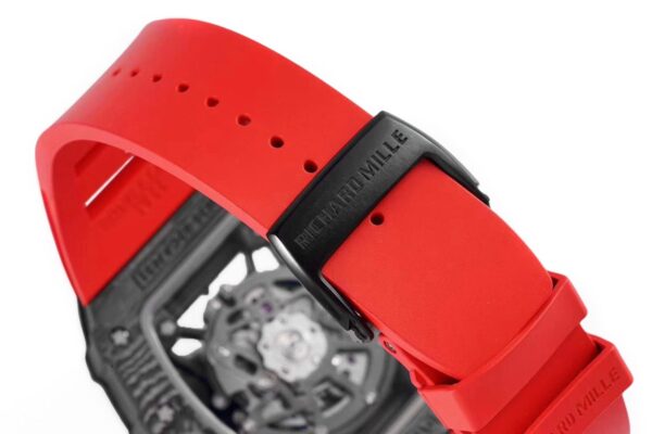 RM 035-02 Rafael Nadal NTPT Carbon on Red Rubber Strap - Image 8