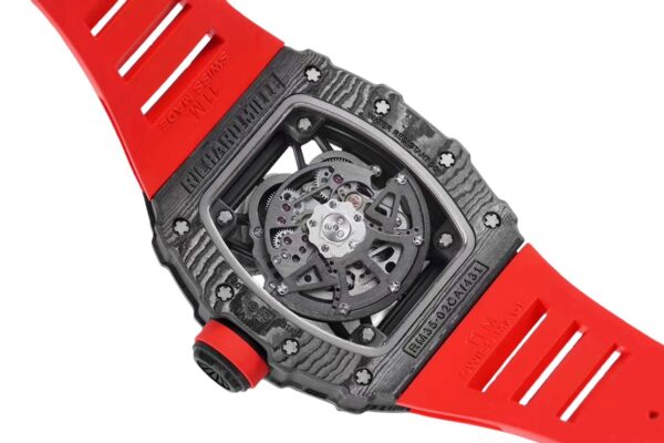 RM 035-02 Rafael Nadal NTPT Carbon on Red Rubber Strap - Image 7