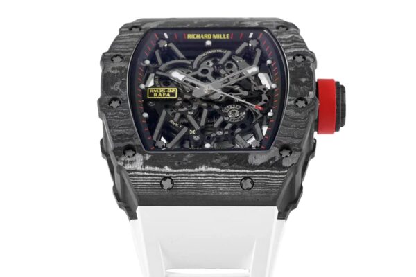 RM 035-02 Rafael Nadal NTPT Carbon on White Rubber Strap - Image 3