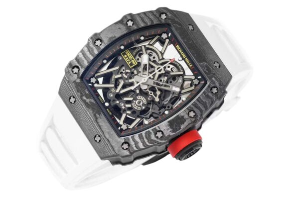 RM 035-02 Rafael Nadal NTPT Carbon on White Rubber Strap - Image 2