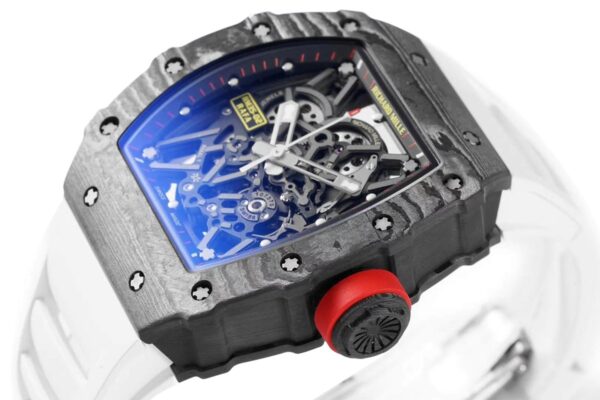RM 035-02 Rafael Nadal NTPT Carbon on White Rubber Strap - Image 7