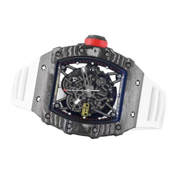RM 035-02 Rafael Nadal NTPT Carbon on White Rubber Strap - Image 4
