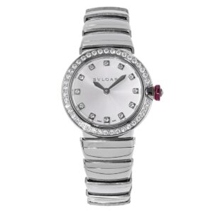 Lvcea Silver Dial in Steel with Diamond Bezel