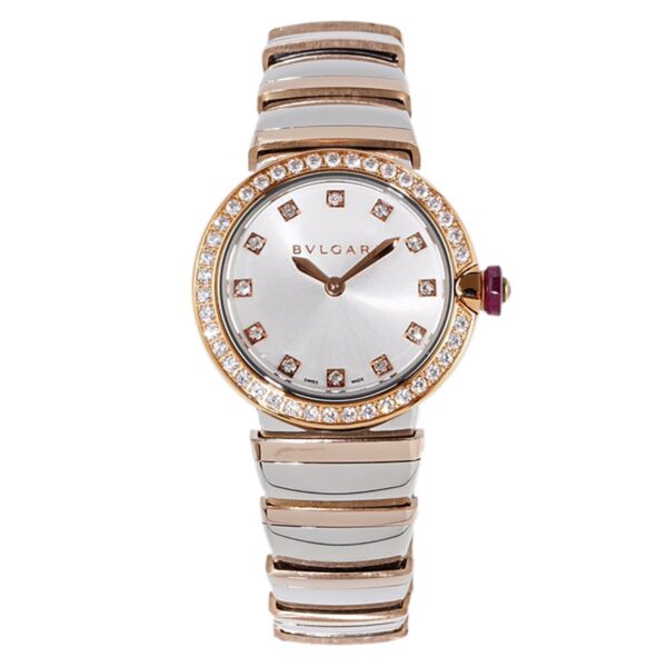 Lvcea Silver Dial in Rose Gold/Steel with Diamond Bezel