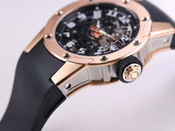 RM063-01 Automatic Winding Dizzy Hands in Red Gold/Titanium on Black Rubber Strap - Image 3