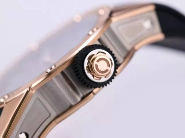 RM063-01 Automatic Winding Dizzy Hands in Red Gold/Titanium on Black Rubber Strap - Image 7