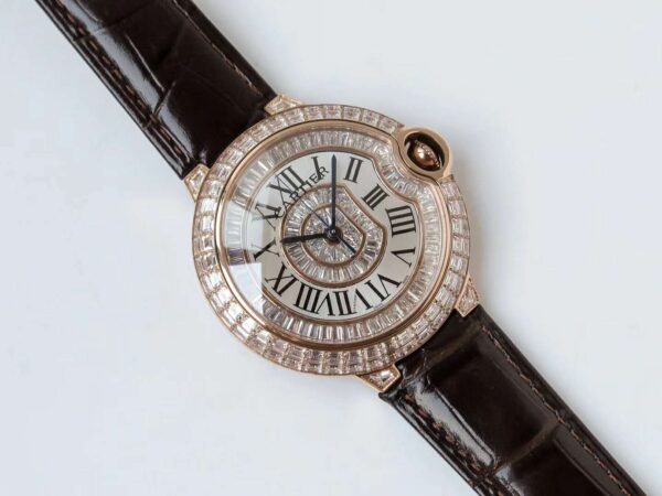 Ballon Bleu de Cartier 42mm White Dial with Diamonds in Rose Gold - Image 3