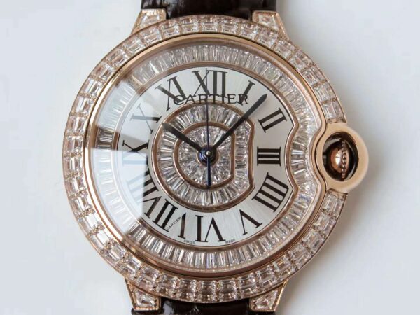 Ballon Bleu de Cartier 42mm White Dial with Diamonds in Rose Gold - Image 4