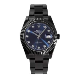 Datejust 41 Blue Dial with Diamond Markers in PVD Black