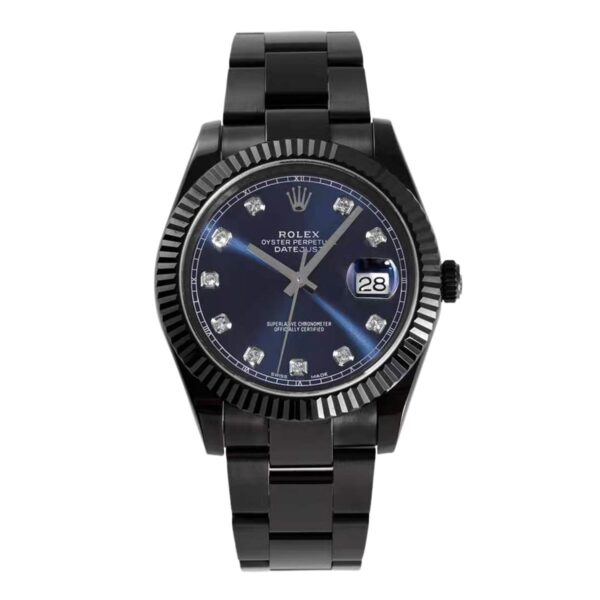 Datejust 41 Blue Dial with Diamond Markers in PVD Black